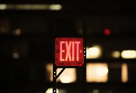 Image of an illuminated emergency exit sign