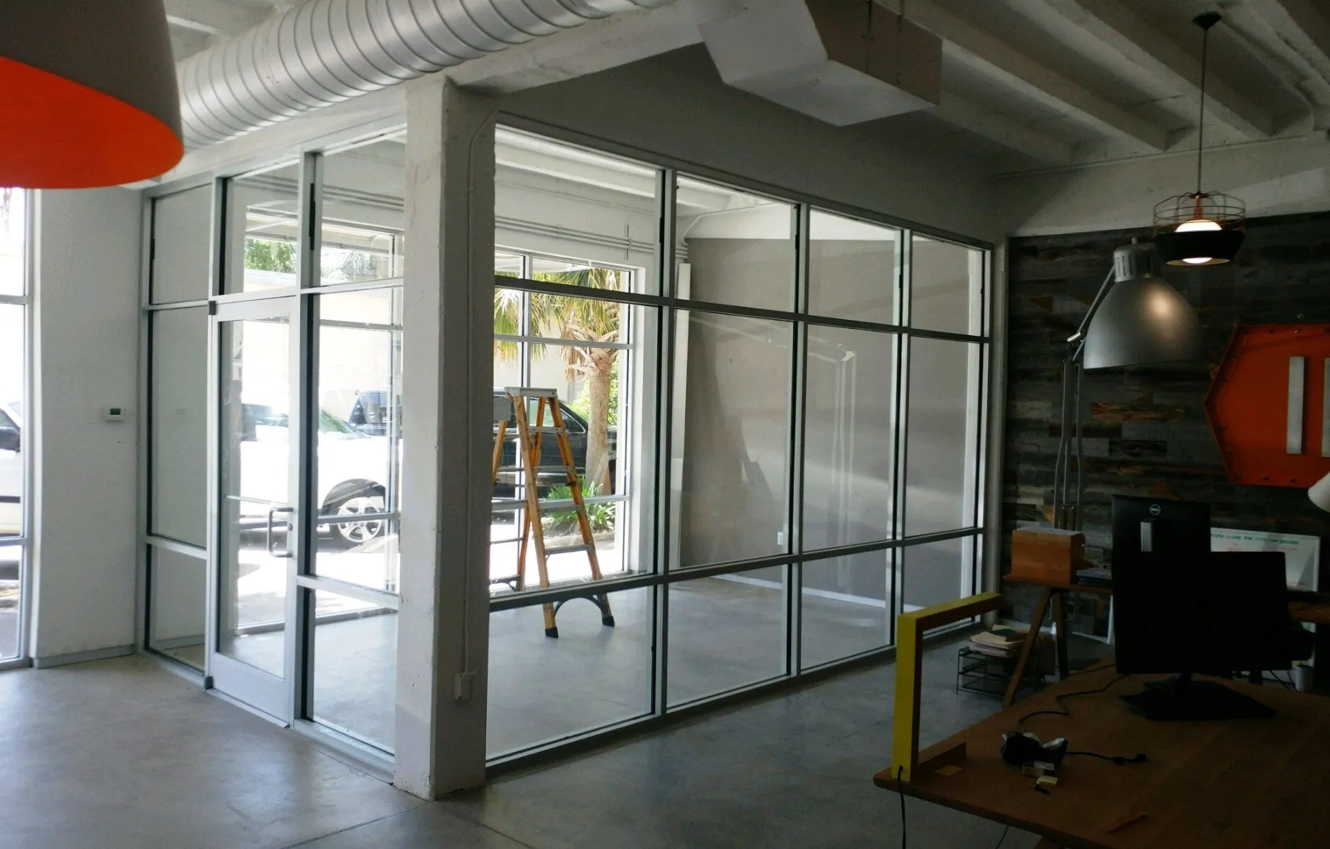 Image of a new storefront transom door