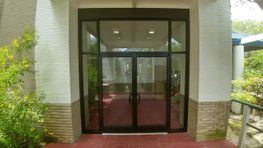 Image of a new storefront transom door