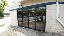 An exterior storefront new glass installation project by Perimeter Glass in Jacksonville, FL